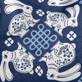 Rabbit And Chinese Knot Minky