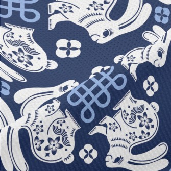 Rabbit And Chinese Knot Piqué