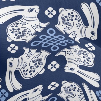 Rabbit And Chinese Knot Lightweight Performance Linen