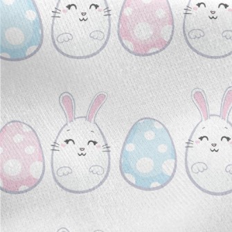 Cute Bunny Eggs Jersey Backed Fleece