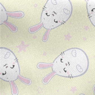 Cute Rabbit Easter Eggs Jersey Backed Fleece