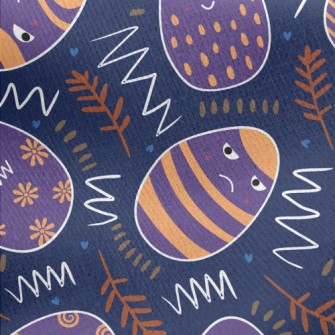 Naughty Expression Easter Eggs Jersey Backed Fleece