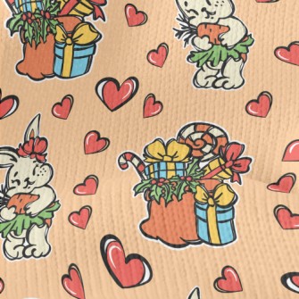 Hand Drawn Christmas Gift Rabb Stretch Jersey