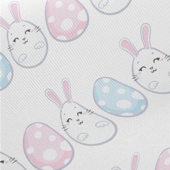 Cute Bunny Eggs Midweight Cotton Poplin