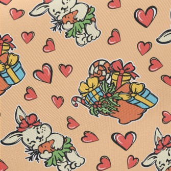 Hand Drawn Christmas Gift Rabb Midweight Cotton Poplin