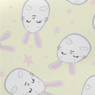 Cute Rabbit Easter Eggs Midweight Cotton Poplin