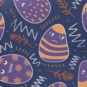 Naughty Expression Easter Eggs Midweight Cotton Poplin