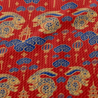 Traditional Chinese Rabbit Birdseye Piqué