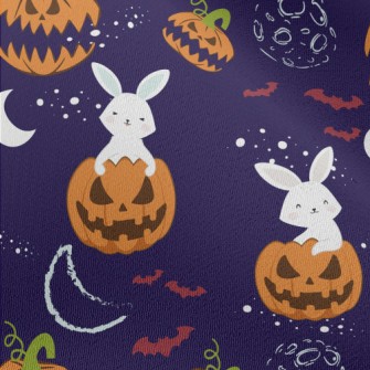Rabbit And Halloween Pumpkin Chiffon