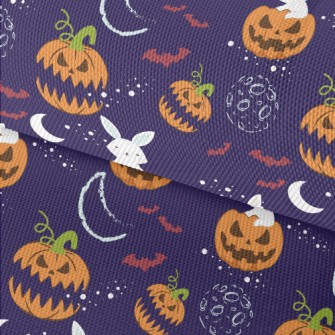 Rabbit And Halloween Pumpkin Waterproof Oxford