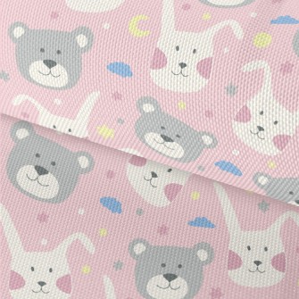 Rabbit And Bear Doodle Waterproof Oxford