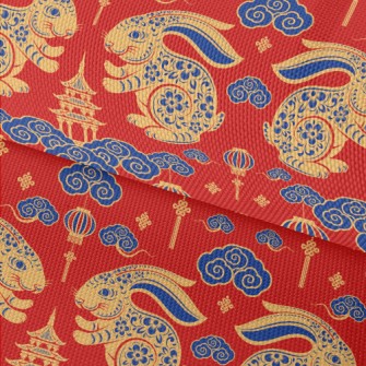 Traditional Chinese Rabbit Waterproof Oxford
