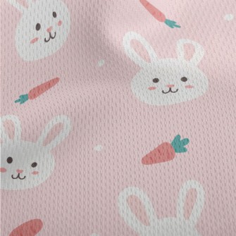 Cute Cartoon Rabbit Athletic Mesh Flat Back