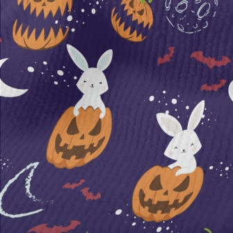 Rabbit And Halloween Pumpkin Terry