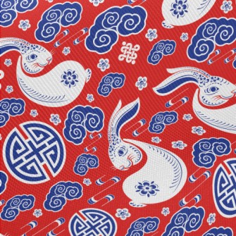 Chinese Tai Chi Rabbit Twill