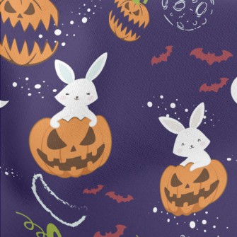 Rabbit And Halloween Pumpkin Stretch Ponte