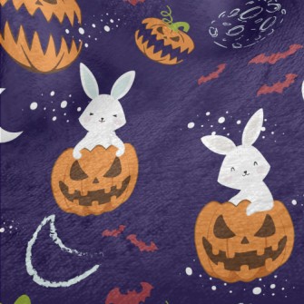 Rabbit And Halloween Pumpkin Minky
