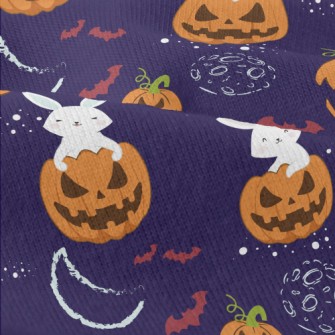 Rabbit And Halloween Pumpkin Modern Jersey