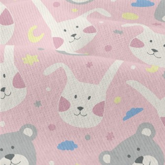 Rabbit And Bear Doodle Modern Jersey