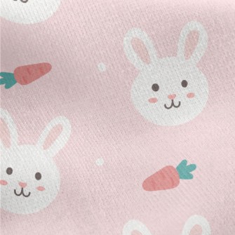 Cute Cartoon Rabbit Jersey Backed Fleece
