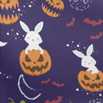 Rabbit And Halloween Pumpkin Pongee