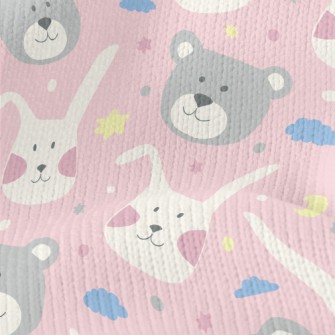 Rabbit And Bear Doodle Stretch Jersey