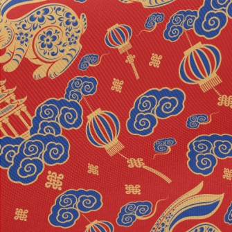 Traditional Chinese Rabbit Midweight Cotton Poplin