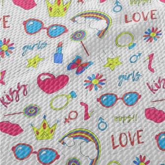 Rainbow Glasses, Crown, Heart, Birdseye Piqué