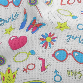 Rainbow Glasses, Crown, Heart, Athletic Mesh Flat Back