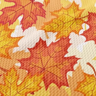 Autumn Maple Leaves Birdseye Piqué