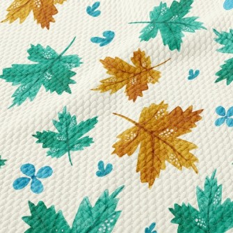 Flowers And Maple Leaves Birdseye Piqué