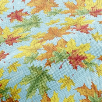 Bright Maple Leaves Performance Linen