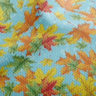 Bright Maple Leaves Athletic Mesh Flat Back