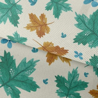 Flowers And Maple Leaves Waterproof Oxford