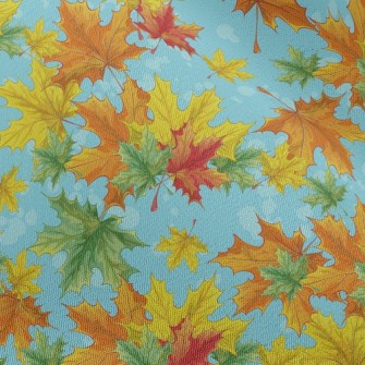 Bright Maple Leaves Chiffon