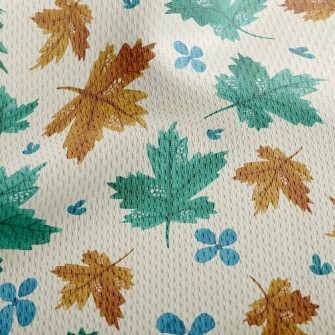 Flowers And Maple Leaves Athletic Mesh Flat Back