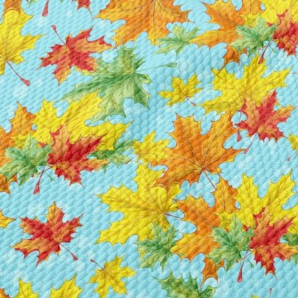 Bright Maple Leaves Birdseye Piqué
