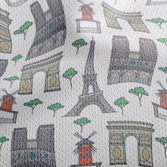 Paris Landmarks Athletic Mesh Flat Back