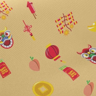 Lion Dance Firecrackers Twill