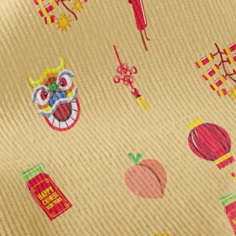 Lion Dance Firecrackers Standard Corduroy