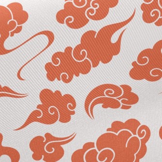 Orange Clouds Twill