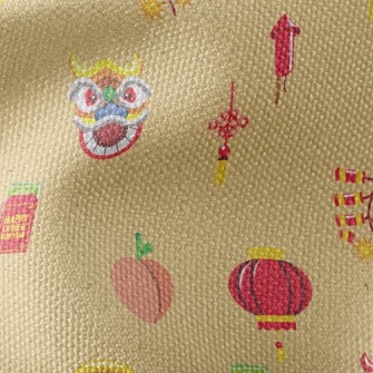Lion Dance Firecrackers Waterproof Canvas
