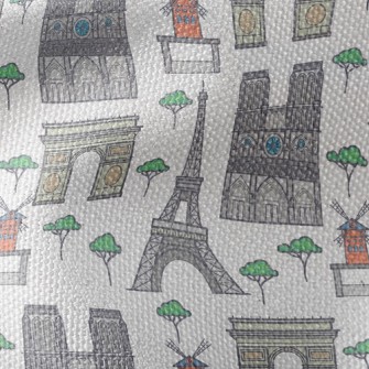 Paris Landmarks Waterproof Canvas
