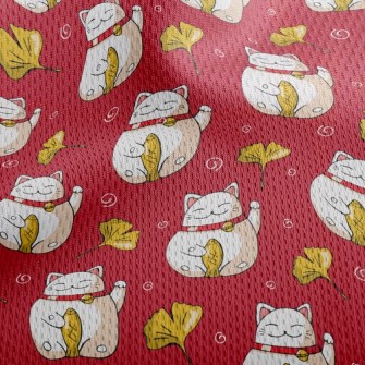 Lucky Cat Athletic Mesh Flat Back