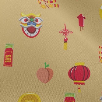 Lion Dance Firecrackers Chiffon