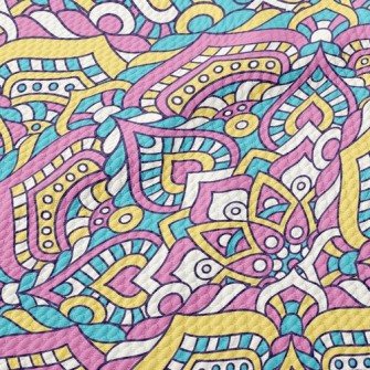 Cute Ethnic Flower Birdseye Piqué