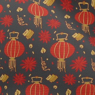 Red Flower Lantern Chiffon