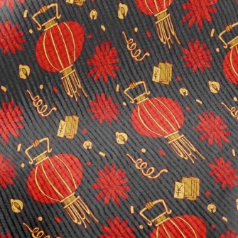 Red Flower Lantern Standard Corduroy