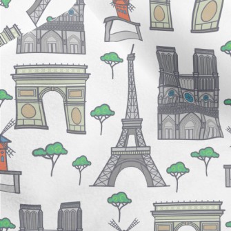 Paris Landmarks Micro Fleece