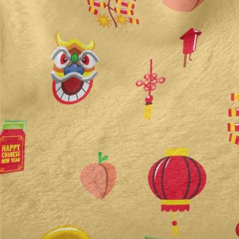 Lion Dance Firecrackers Minky